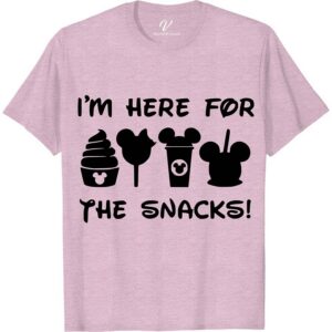 I'm Here for the Snacks Shirt Disney Vacation Shirts Dive into comfort and humor with our "I'm Here for the Snacks" Shirt from VacationShirts.com. Perfect for snack lovers, this funny food t-shirt combines style with a love for munchies. Featuring a catchy snack quote, it's the ultimate in snack-themed clothing. Ideal for casual wear or as a foodie gift idea, this novelty snack tee is a must-have for anyone who believes snacks are serious business. Embrace your snack passion with this unique, comfy snack wear!