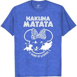 Hakuna Matata Minnie Shirt Disney Vacation Shirts Discover the magic with our Hakuna Matata Minnie Shirt, a perfect blend of Disney's Minnie Mouse and Lion King charm. Ideal for Disney family vacations, this unique Minnie Mouse Hakuna Matata top combines African Safari vibes with Disney theme park flair. Match in style with our enchanting Disney World shirts!