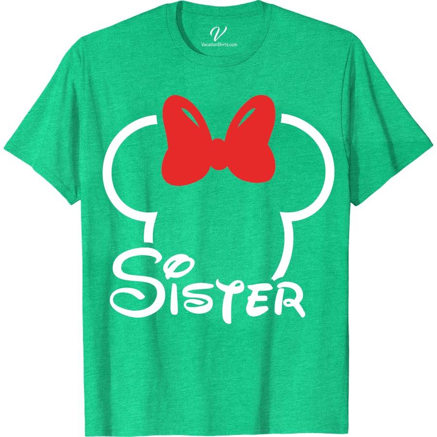 Disney Sister Shirt Disney Vacation Shirts Embrace the magic with our Disney Shirt from VacationShirts.com! Perfect for families, our custom Disney shirts feature personalized Disney apparel, matching Disney outfits, and beloved Disney character tops. Ideal for Disney park adventures or Disney-bound trips, these Disney vacation tees ensure your group shines in themed style. Make memories in our Disney trip clothing!