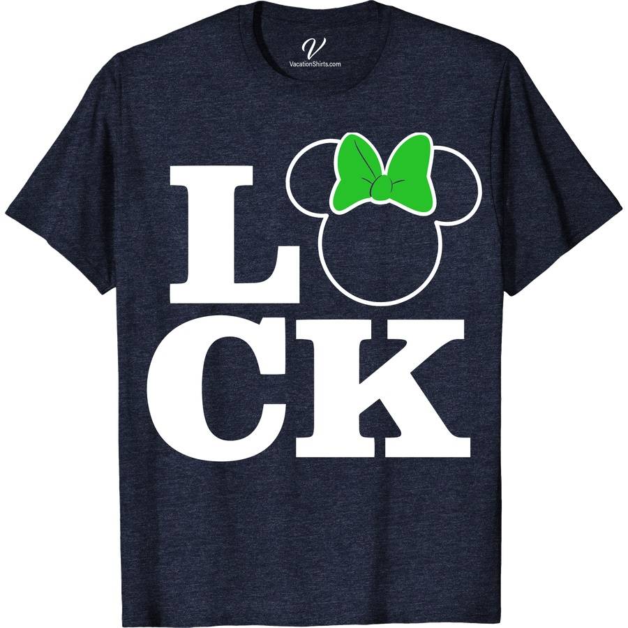 Disney Minnie Luck Shirt Disney Vacation Shirts Celebrate St. Patrick's Day in magical style with our Disney Minnie Luck Shirt! Featuring Minnie Mouse adorned in festive green, this lucky charm shirt is perfect for Disney family matching. Embrace the holiday spirit with this Minnie clover design, ideal for theme park adventures or as joyful Disney holiday wear.