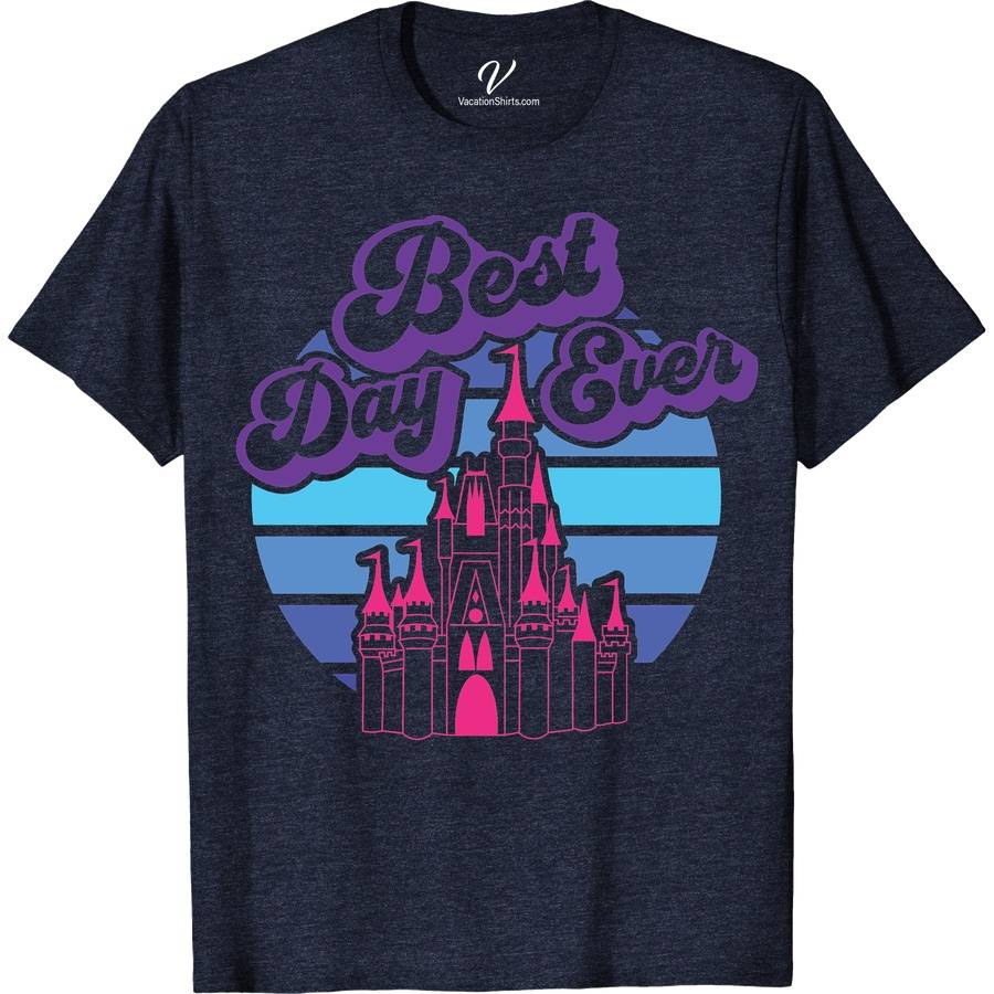 Disney Best Day Ever Castle Shirt Disney Vacation Shirts Experience the magic with our Disney Best Day Ever Castle Shirt from VacationShirts.com! Perfect for your Disney trip, this custom tee features the iconic Disney Princess Castle, making it a must-have for family matching Disney shirts. Embrace the enchantment of Magic Kingdom in style with our Disney Park Apparel.