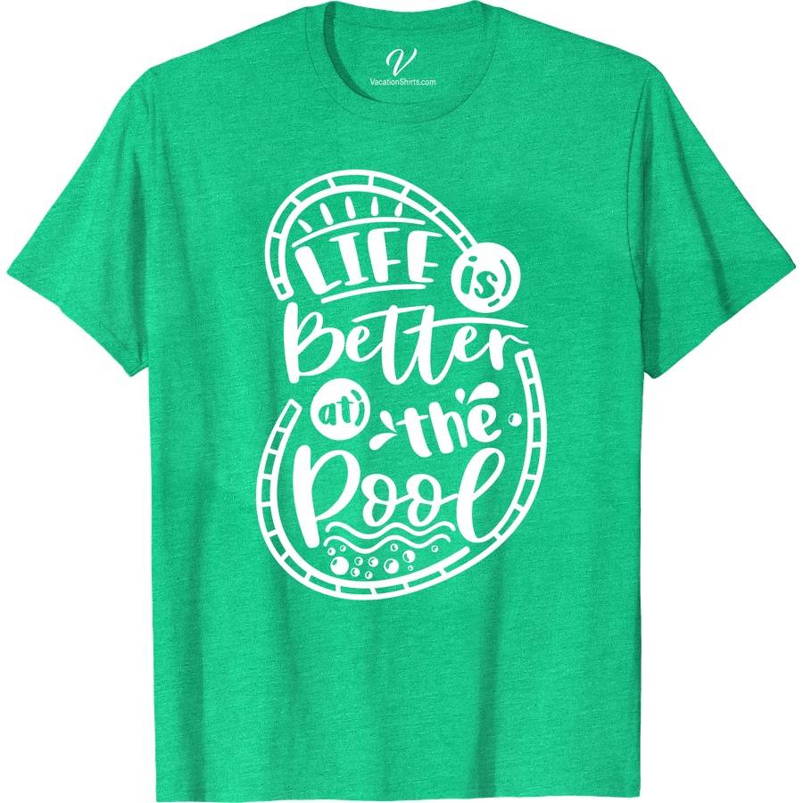 Life's Better Poolside Vacation Tee by VacationShirts.com Cruise Vacation Shirts Dive into summer with Life's Better Poolside Vacation Tee from VacationShirts.com! Perfect for beach bashes or pool parties, this tropical vacation shirt blends casual comfort with resort wear chic. Embrace your summer holiday in style with our beach vacation tee, the ultimate choice for any summer travel or tropical getaway.