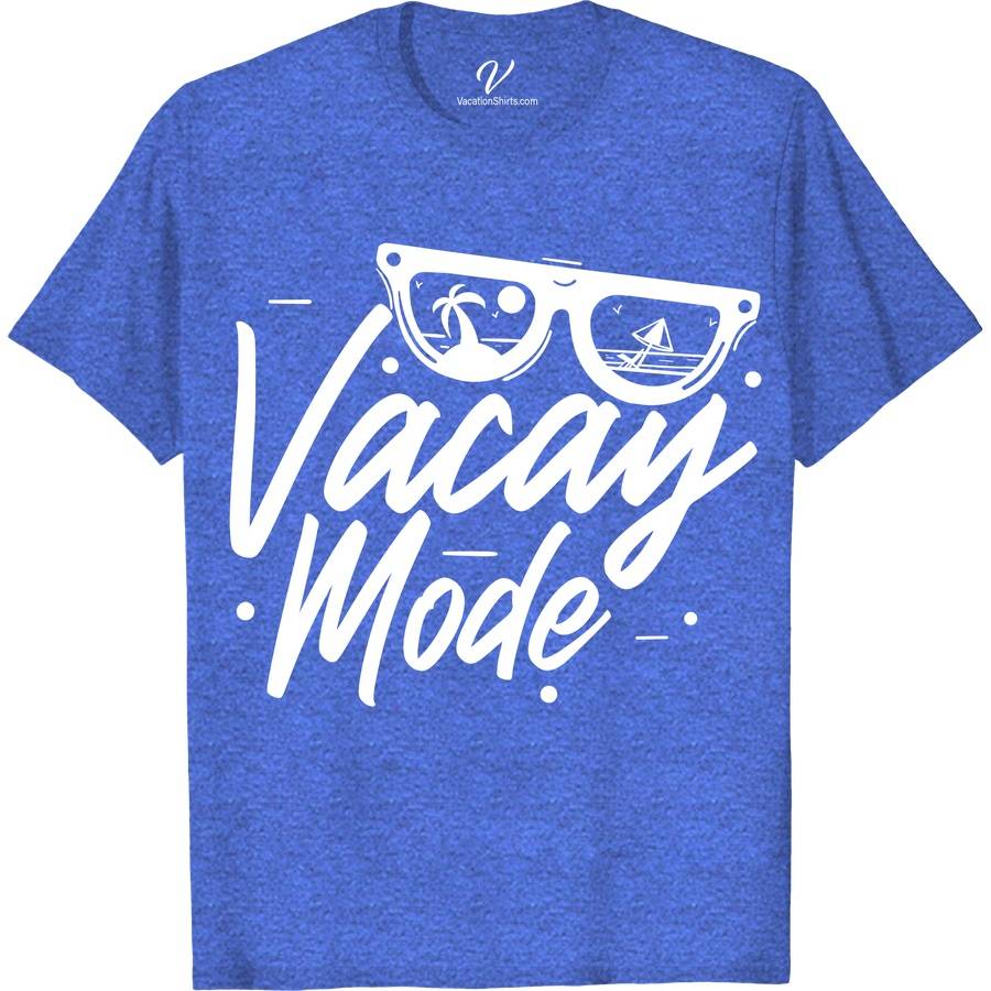Vacay Mode: Unisex Vibe T-Shirt by VacationShirts Cruise Vacation Shirts Dive into holiday bliss with the Vacay Mode: Unisex Vibe T-Shirt by VacationShirts.com. Perfect for adventurers, this travel-inspired tee blends comfort with style, making it your go-to for summer vacations and beach vibes. Embrace the unisex vacation wear that's essential for every travel and adventure wardrobe.