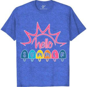 Hello Summer Shirt Beach Vacation Shirts Dive into summer with our Hello Summer Shirt from VacationShirts.com! Perfect for everyone, this lightweight, trendy top features cool, sun-themed graphics, making it the ultimate choice for beach days or casual outings. Embrace the season in style with our breathable, fashionable summer vacation shirt. Ideal for both women and men seeking summer fun!