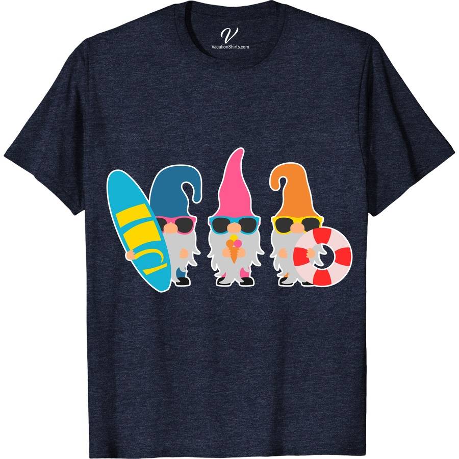 Beach Gnomes Vacation Shirt Beach Vacation Shirts Dive into summer fun with our Beach Gnomes Vacation Shirt! Perfect for beach parties and tropical getaways, this unique gnome-themed beachwear combines humor and style. Featuring vibrant designs of gnomes enjoying the sun, it's the ultimate addition to your vacation gnome apparel and casual gnome shirts collection.