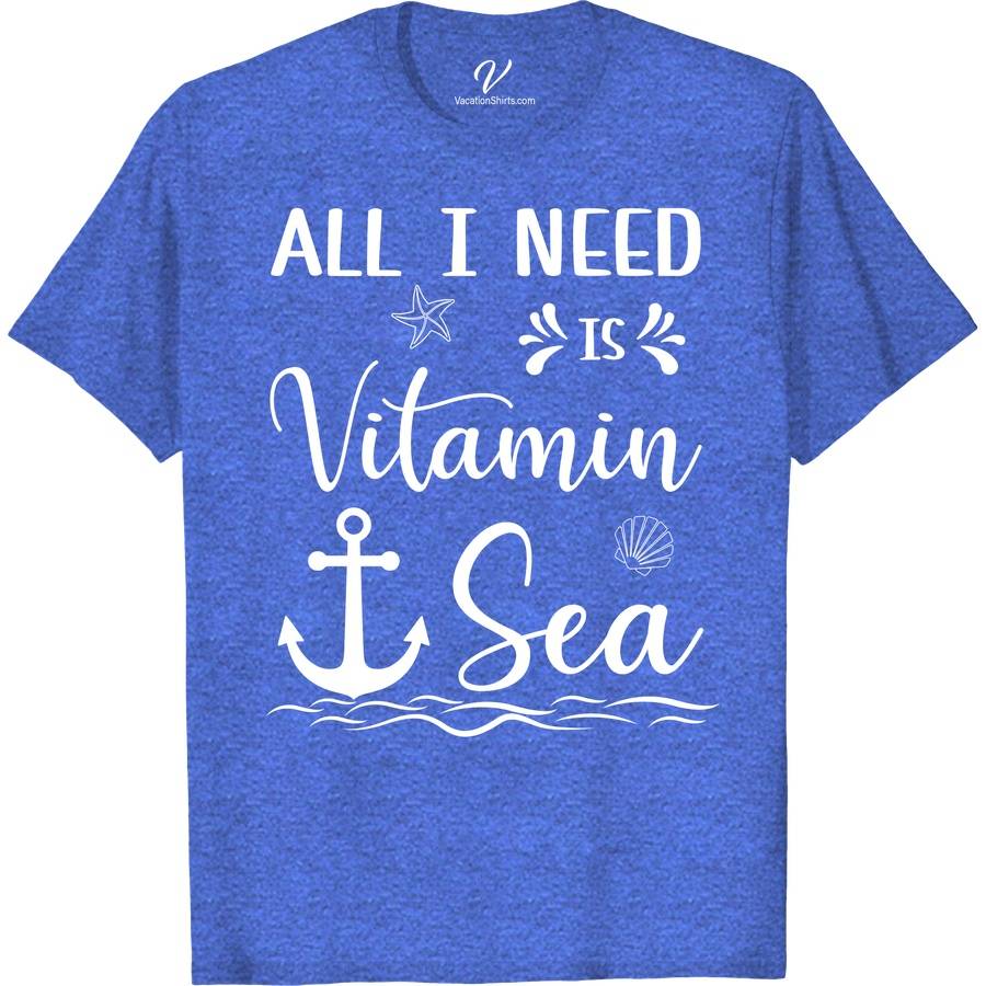Vitamin Sea: Exclusive Cruise Tee from VacationShirts Cruise Vacation Shirts Dive into style with VacationShirts.com's Vitamin Sea: Exclusive Cruise Tee! Perfect for any sea voyage, this nautical-themed t-shirt blends maritime fashion with tropical cruise flair. Crafted for ocean lovers, it's the ultimate apparel for your sailing trips, beach vacations, and every adventure in between. Anchor your look with this exclusive, ocean-inspired gem!