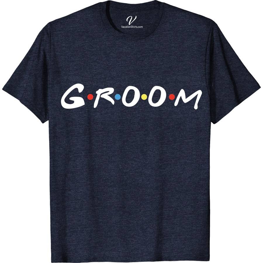 Friends Groom Shirt Wedding Vacation Shirts Celebrate your bachelor party in style with our Friends Groom Shirt! Perfect for the groom squad, these custom groom shirts blend humor and camaraderie, inspired by the iconic Friends TV show. Personalize for each groomsman, making your wedding party unforgettable. Funny, unique, and a must-have for any Friends-loving groom's bridal party!