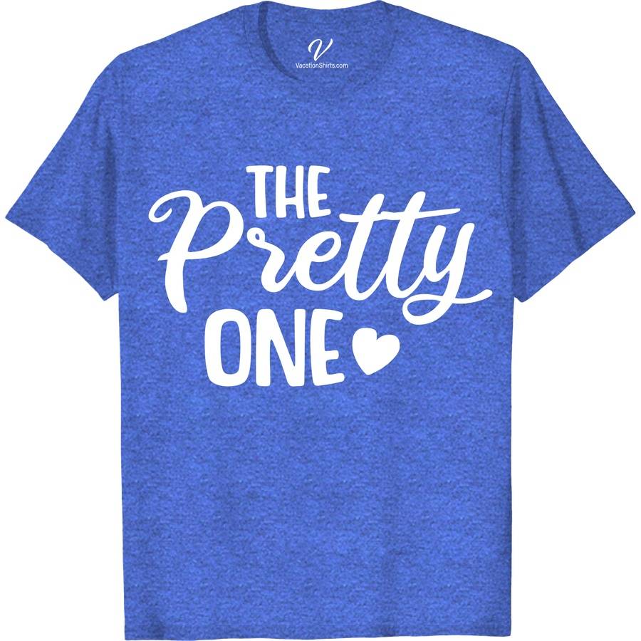 The Pretty One Wedding Shirt Wedding Vacation Shirts Elevate your bridal celebration with The Pretty One Wedding Shirt from VacationShirts.com. Perfect for brides and their squads, this elegant, custom shirt blends style and sentiment. Ideal for bachelorette parties, bridal showers, and wedding day festivities, it promises personalized charm and matching elegance for the entire bridal party. Embrace unforgettable moments in unmatched style.