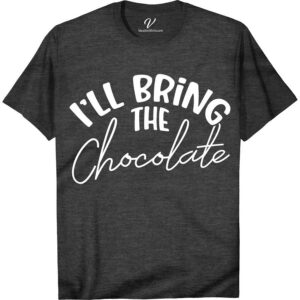 I'll Bring the Chocolate Wedding Shirt Wedding Vacation Shirts Dazzle your bridal squad with the "I'll Bring the Chocolate" Wedding Shirt from VacationShirts.com! Perfect for chocolate-themed weddings, this custom, funny wedding shirt adds a sweet twist to bachelorette parties and wedding celebrations. Stand out with unique wedding favors and show your bride squad spirit in style.