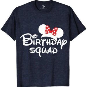 Birthday Squad Minnie Disney Shirt Disney Vacation Shirts Celebrate in style with our Birthday Squad Minnie Disney Shirt from VacationShirts.com! Perfect for any Disney theme party, this personalized Minnie birthday top brings magic to your special day. Available for both kids and adults, our custom Disney family shirts ensure everyone matches for Minnie Mouse birthday celebrations.