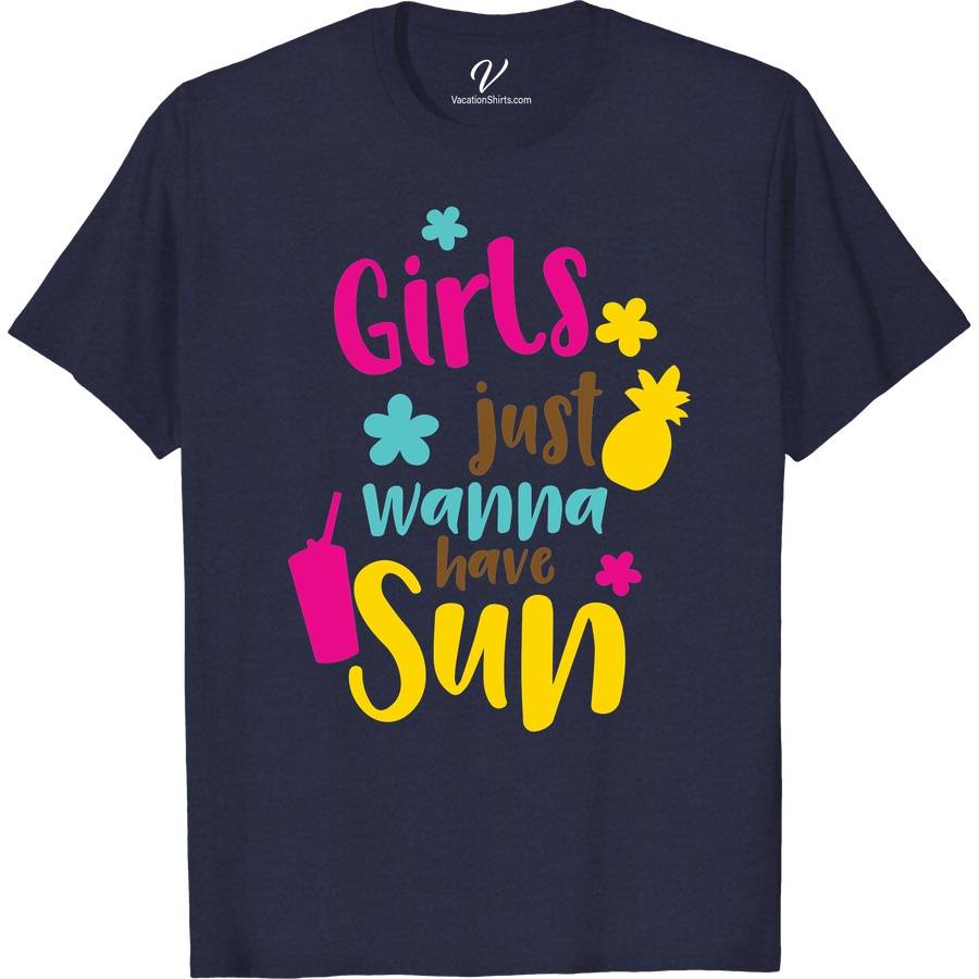 Girls Just Want to Have Sun Cruise Shirt Beach Vacation Shirts Embrace the sunshine with our "Girls Just Want to Have Sun" Cruise Shirt! Perfect for women who love the sea, this sun-themed tee combines comfort with style. Ideal for beach cruises, tropical getaways, or any sun-loving adventure. Make your summer cruise unforgettable with this fun, nautical-inspired top.