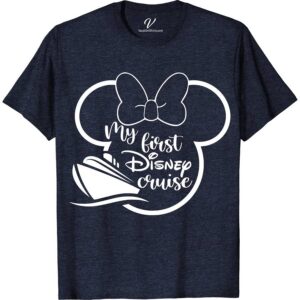 First Disney Cruise: Minnie Tee - VacationShirts.com Disney Cruise Shirts Set sail in style with our First Disney Cruise: Minnie Tee from VacationShirts.com! Perfect for the whole family, this custom Disney Cruise tee features Minnie Mouse in her sailor outfit, offering personalized options for a unique touch. Ideal for matching Disney vacation outfits, it's a must-have for any Disney-themed cruise adventure.