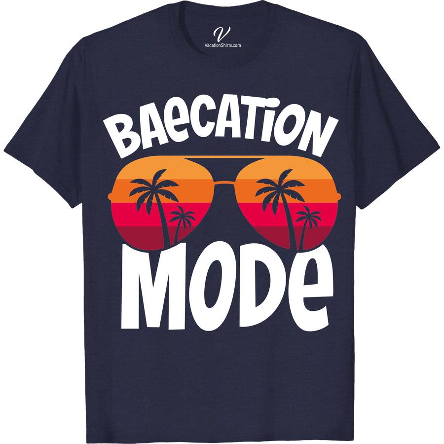 Baecation Mode Vacation Tee Beach Vacation Shirts Embark on your romantic journey in style with our Baecation Mode Vacation Tee from VacationShirts.com. Perfect for couples, these matching travel t-shirts celebrate love and adventure. Ideal for honeymoons or any love trip, our tees promise comfort and memories. Get yours now and elevate your partner vacation tops collection!