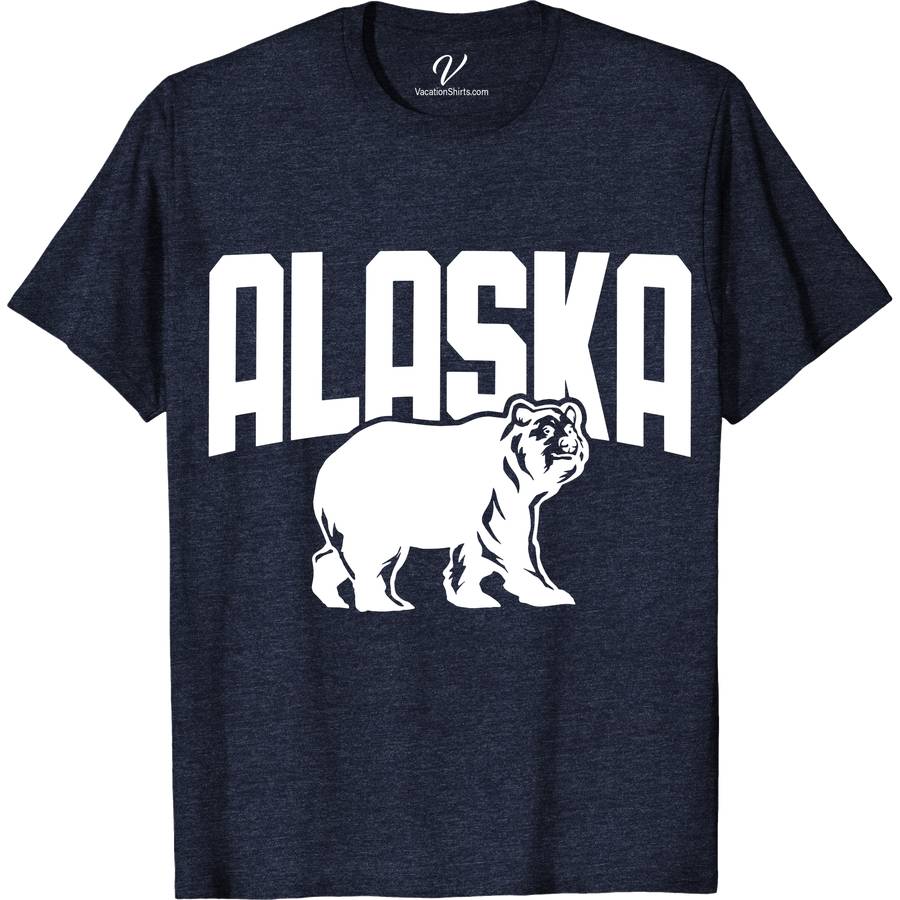 Alaska Bear Bold Tee Alaska Vacation Shirts Discover the wild with our Alaska Bear Bold Tee from VacationShirts.com. This eco-friendly bear apparel features a striking bear print, inspired by Alaska's majestic wildlife. Perfect for outdoor adventures or showcasing your love for nature, this hiking graphic tee combines comfort with a passion for animals. Embrace the wilderness today!