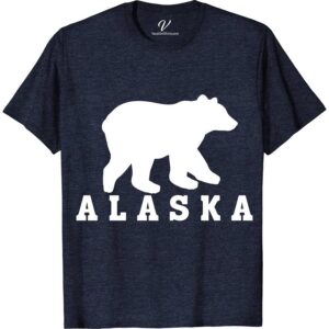 Alaska Bear Sillouhette Tee Alaska Vacation Shirts Embrace the wild with our Alaska Bear Silhouette Tee from VacationShirts.com. This captivating bear graphic tee, featuring a striking animal silhouette against Alaska's majestic wilderness, is the perfect addition to your outdoor adventure clothing. Crafted for nature enthusiasts, this wildlife tee Alaska embodies the spirit of Alaskan wildlife apparel. A must-have Alaska souvenir t-shirt!