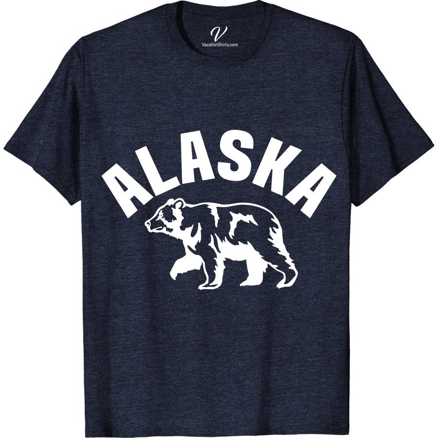 Alaska Bear Walking Tee Alaska Vacation Shirts Discover the wild with our Alaska Bear Walking Tee from VacationShirts.com. Featuring an eye-catching bear print, this T-shirt embodies the spirit of Alaskan wildlife. Perfect for outdoor adventures or as a unique Alaska souvenir, our nature-inspired, wilderness-themed clothing merges comfort with the thrill of hiking and wildlife.