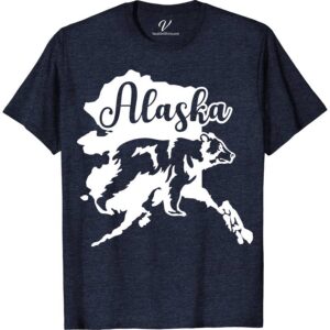 Alaska Calligraphy Bear State Tee Alaska Vacation Shirts Discover the essence of the wild with our Alaska Calligraphy Bear State Tee. Featuring an exquisite Alaskan bear calligraphy design, this shirt blends Alaska-themed clothing with nature-inspired wear. Perfect for outdoor adventurers, it's a must-have addition to your Alaska wildlife t-shirts collection. Embrace your love for nature in style!