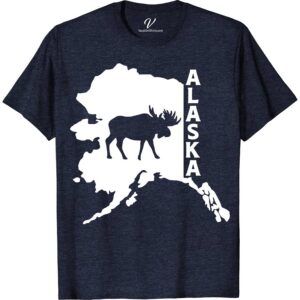 Alaska Moose State Outline Tee Alaska Vacation Shirts Discover the essence of the wild with our Alaska Moose State Outline Tee. Perfect for moose lovers and outdoor adventurers, this unique tee blends Alaska's iconic wildlife and state pride. Featuring a striking moose graphic within the Alaska outline, it's the ultimate souvenir, celebrating wildlife conservation and Alaska-themed adventures.