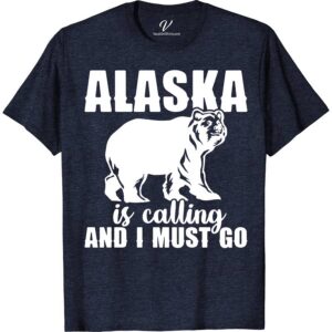 Alaska Calling Bear Tee Alaska Vacation Shirts Discover the wild with our Alaska Calling Bear Tee from VacationShirts.com. Featuring a stunning bear graphic, this t-shirt embodies the spirit of Alaskan wildlife. Perfect for outdoor adventures, its nature-inspired design makes it a must-have for enthusiasts of wilderness themed clothing and animal motif tees. Embrace the call of the wild today!