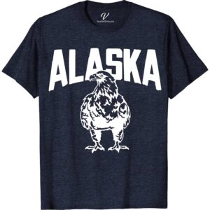 Alaska Eagle Perch Tee Alaska Vacation Shirts Discover the majestic Alaska Eagle Perch Tee, a standout in wildlife T-shirts. Crafted for enthusiasts of nature-inspired clothing, this eco-friendly wildlife tee features a stunning eagle graphic. Perfect for outdoor adventures or bird watching, it's not just apparel—it's a statement in conservation support. Embrace the wild with Alaska wildlife apparel.