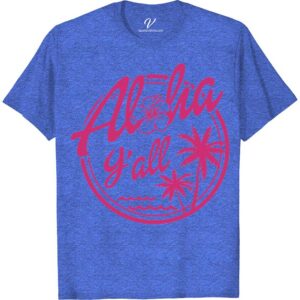 Aloha Yall Vacation Hawaii Tee Hawaii Vacation Shirts Embrace the spirit of paradise with our Aloha Y'all Vacation Hawaii Tee from VacationShirts.com. This unique blend of Southern charm and Hawaiian aloha makes it the perfect tropical vacation apparel. Crafted for comfort, it's your go-to for beachwear or exploring the Aloha State. Enter vacation mode with this casual, yet stylish Hawaiian holiday clothing.