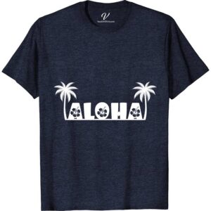 Aloha Hibiscus Palm Tree Hawaii Tee Hawaii Vacation Shirts Embrace the Aloha spirit with our Hawaiian Hibiscus Palm Tree Tee! Featuring vibrant hibiscus flowers and majestic palm trees, this tropical island clothing is perfect for beach days or casual wear. Crafted for comfort, our Aloha Shirt embodies Hawaiian beach apparel's essence, making every day feel like a summer vacation.