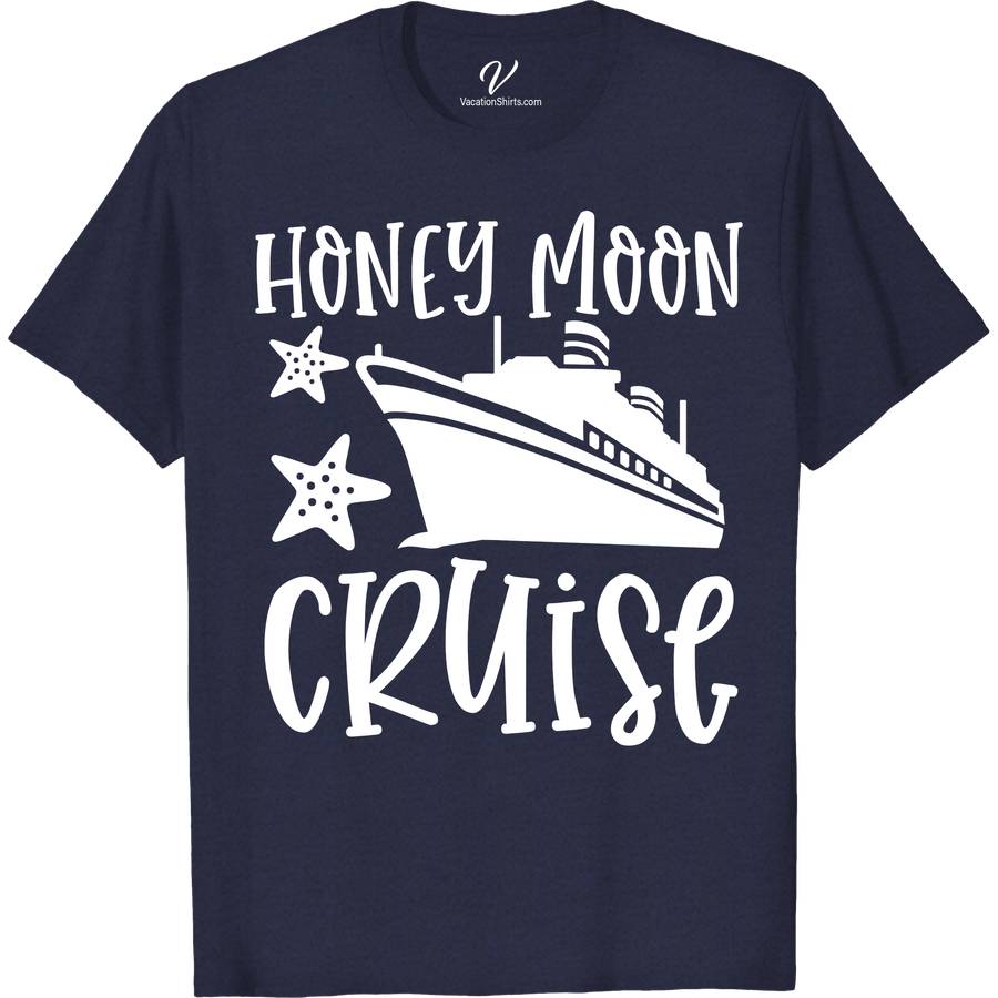 Honey Moon Cruise Delight Tee - VacationShirts Couples Cruise Shirts Embark on your romantic journey in style with the Honey Moon Cruise Delight Tee from VacationShirts.com. Perfect for newlyweds, these matching shirts blend comfort with elegance, making them the ultimate honeymoon cruise clothing. Celebrate your love on the high seas with these chic, memorable vacation shirts for couples.