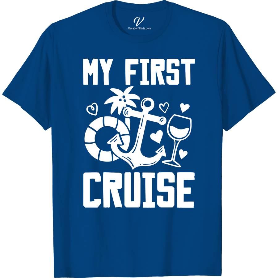 First Cruise Wine Lovers Vacation Tee Cruise Vacation Shirts Embark on your maiden voyage with our First Cruise Wine Lovers Vacation Tee! Perfect for wine enthusiasts, this nautical-themed shirt blends the joy of wine tasting with the thrill of cruising. Crafted for comfort and style, it's the ultimate apparel for any wine-themed cruise or ocean wine tasting adventure.