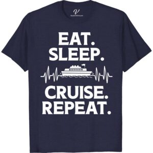 Eat Sleep Cruise Pulse Tee - Ultimate Vacation Shirt Classic Cruise Vacation Shirts Discover the ultimate vacation vibe with our Eat Sleep Cruise Pulse Tee! Perfectly blending cruise wear for men and nautical themed clothing, this shirt is your go-to for cruise ship attire and beach vacations. Embrace the ocean with this stylish, comfortable piece from our exclusive cruise line merchandise. Ideal for any travel adventure!