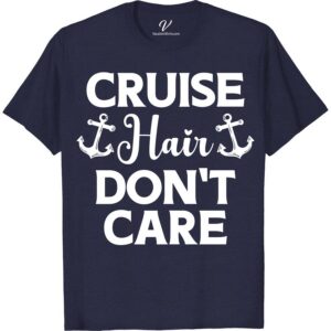 Cruise Hair Dont Care Heart Tee Funny Cruise Vacation Shirts Set sail in style with our Cruise Hair Don't Care Heart Tee! Perfect for any sea journey, this nautical-themed shirt blends comfort with maritime fashion. Ideal for cruise vacations, beach getaways, or sailing adventures, it's the ultimate addition to your ocean voyage wear and travel adventure wardrobe. Embrace the waves fashionably!