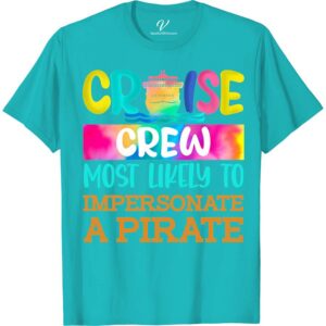 Cruise Crew: Most Likely to Impersonate a Pirate - Fun Vacation Tee Funny Cruise Vacation Shirts Set sail in style with the "Cruise Crew: Most Likely to Impersonate a Pirate" tee from VacationShirts.com. Perfect for family cruises, this fun cruise apparel merges nautical vacation clothing with a humorous twist. Embrace the pirate theme cruise wear and stand out on the deck with this ocean-themed, funny cruise outfit.