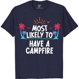 Most Likely To Have A Campfire Vacation Tshirt Most Likely Vacation Shirts Embrace the wilderness with our 'Most Likely To Have A Campfire Vacation T-shirt' from VacationShirts.com. Perfect for nature lovers, this cozy campfire outfit blends style with adventure. Ideal for bonfire nights, forest camping, or hiking, it's the ultimate summer campfire shirt. Elevate your outdoor adventure with this essential camping trip shirt.