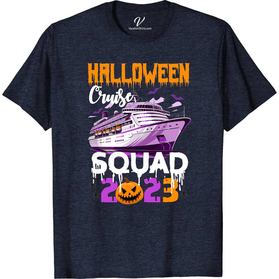 Funky Purple Halloween Cruise Squad Tee Halloween Cruise Shirts Dive into the spooky season with our Funky Purple Halloween Cruise Squad Tee! Perfect for your group's cruise party, this vibrant purple tee combines spooky cruise wear with funky Halloween outfits. Stand out in Halloween group costumes with this essential piece of Halloween cruise party tees. Join the squad now!