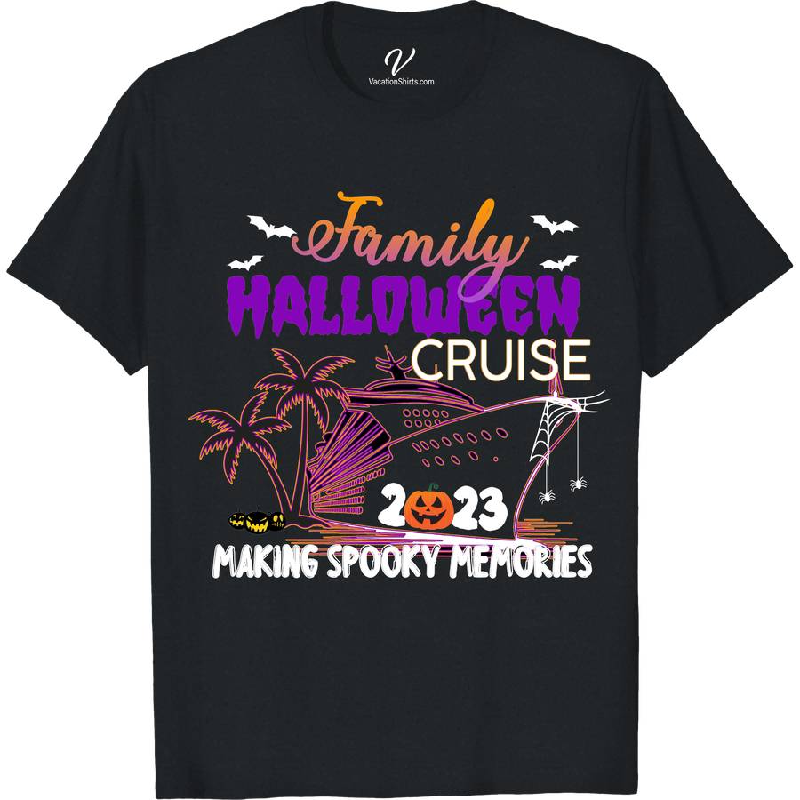 Spooky Memories Premium Halloween Cruise Tee Halloween Cruise Shirts Embark on a haunting voyage with our Spooky Memories Premium Halloween Cruise Tee! Crafted for eerie elegance, this top-tier Halloween sailing apparel merges ghost ship allure with comfort. Perfect for any haunted cruise, it's the ultimate in spooky themed cruise clothing. Make every moment aboard memorably macabre with this exclusive tee!