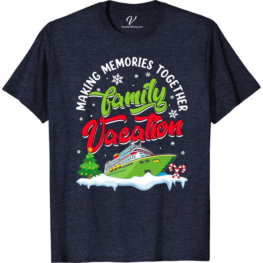 Family Xmas Cruise Tee: Breathable Vacation Fun! Christmas Cruise Shirts Set sail in style with our Family Xmas Cruise Tee! Crafted for comfort, this breathable vacation apparel is perfect for the whole family. Featuring festive holiday cruise designs, it's the ultimate in fun holiday cruise wear. Match up in our Xmas cruise outfits and make family vacation memories!