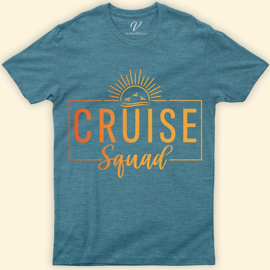 Sunset Silhouette Cruise Squad Graphic Tee for Group Travel Classic Cruise Vacation Shirts Embark on your next group adventure in style with our Sunset Silhouette Cruise Squad Graphic Tee! Perfect for any sunset boat trip, these customizable group travel shirts feature stunning silhouette designs, ensuring your vacation squad stands out. Match effortlessly with our unique, high-quality sunset cruise t-shirts. Ideal for creating unforgettable matching cruise outfits!