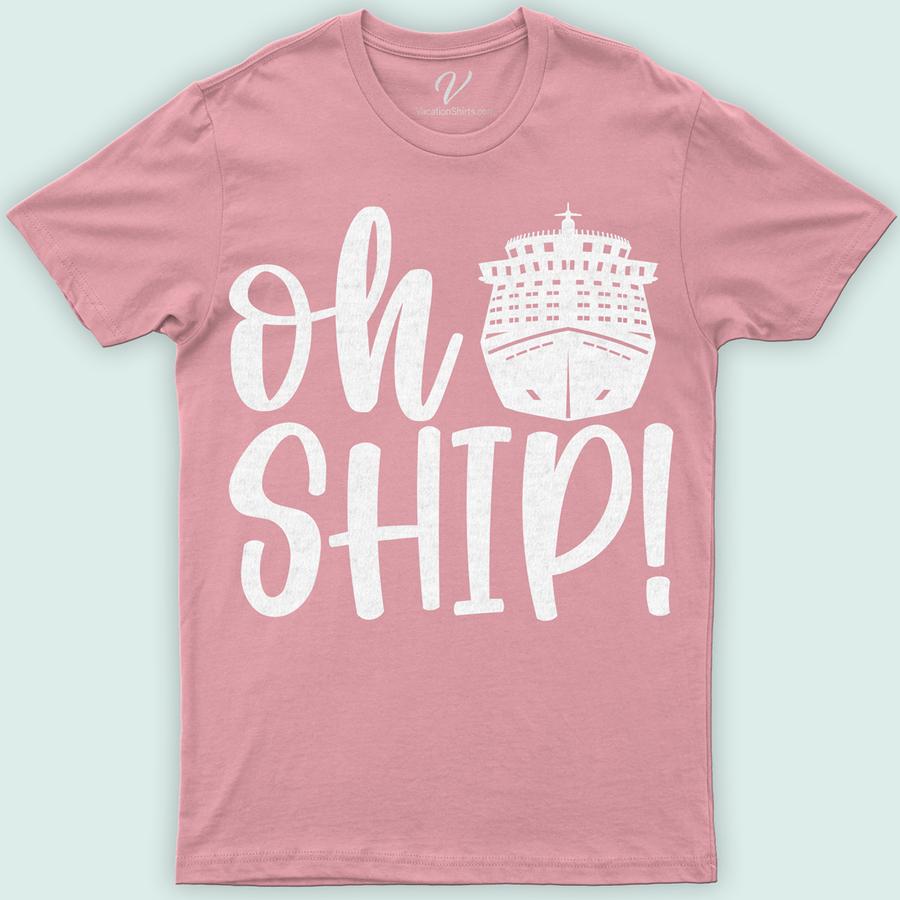Cruise Enthusiast Casual Tee - 'Oh Ship!' Graphic Vacation Shirt Funny Cruise Vacation Shirts Dive into your next sea adventure with our 'Oh Ship!' Graphic Vacation Shirt from VacationShirts.com. Perfect for cruise enthusiasts, this casual tee blends humor and style, featuring a unique nautical graphic. Embrace maritime vibes with this essential piece of cruise trip outfits, making it a must-have in your vacation graphic shirts collection.