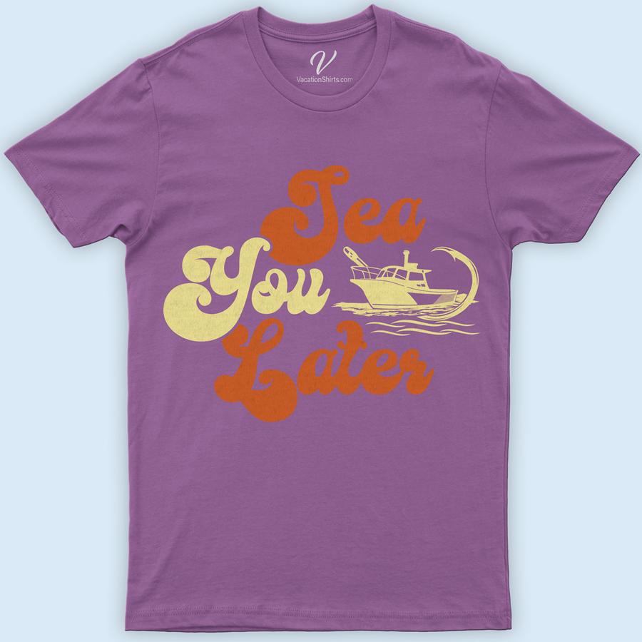 Sea You Later Nautical-Themed Casual Vacation Tee from VacationShirts.com Classic Vacation Shirts Dive into style with our "Sea You Later" Nautical-Themed Casual Vacation Tee from VacationShirts.com. Perfect for beach lovers, this ocean-inspired t-shirt blends maritime charm with coastal vacation flair. Featuring unique nautical graphics, it's the ultimate sailor theme tee for your next seaside getaway. Embrace the sea life in casual, chic comfort!