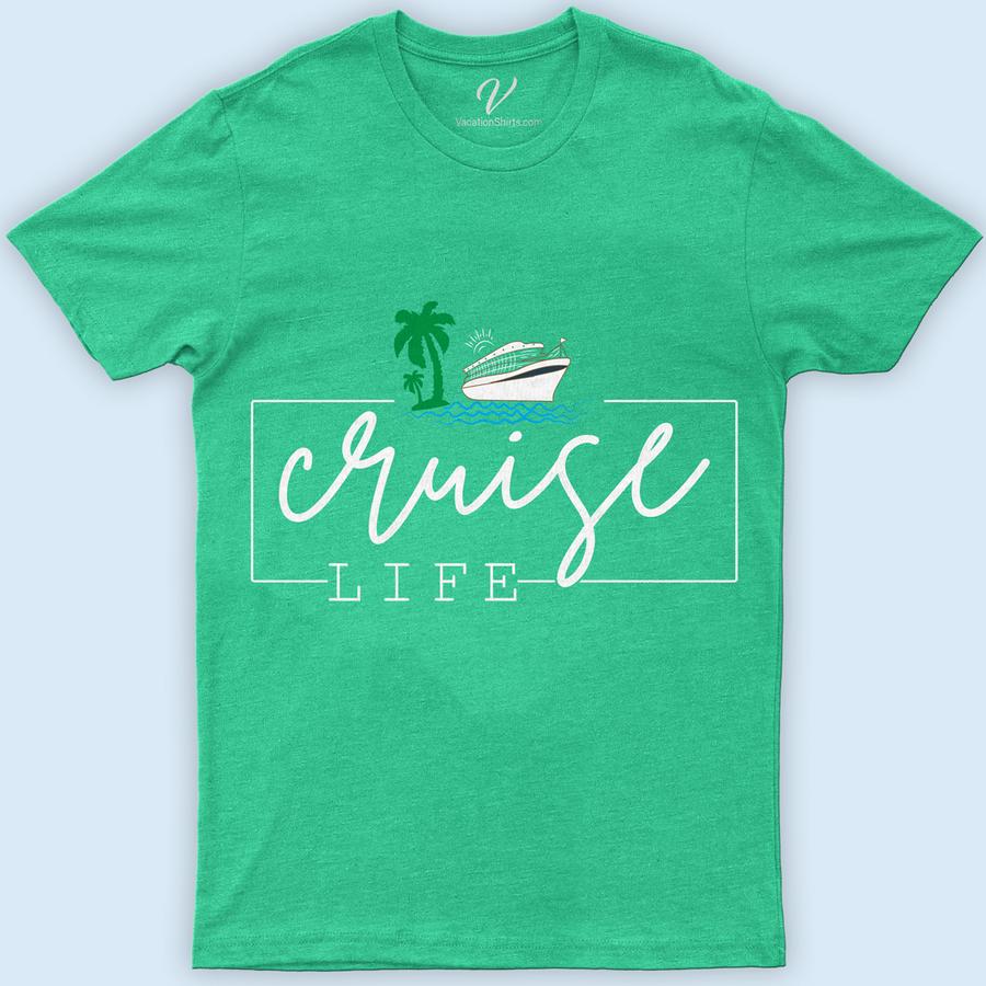 Cruise Life Tropical Palm and Ship Graphic Tee for Travel Enthusiasts Classic Cruise Vacation Shirts Embark on your next adventure with the Cruise Life Tropical Palm and Ship Graphic Tee from VacationShirts.com. Perfect for travel enthusiasts, this ocean-inspired top blends nautical themes with tropical destinations. Featuring a striking ship graphic amidst lush palms, it's the ultimate beach vacation clothing for sailing and tropical escapades.