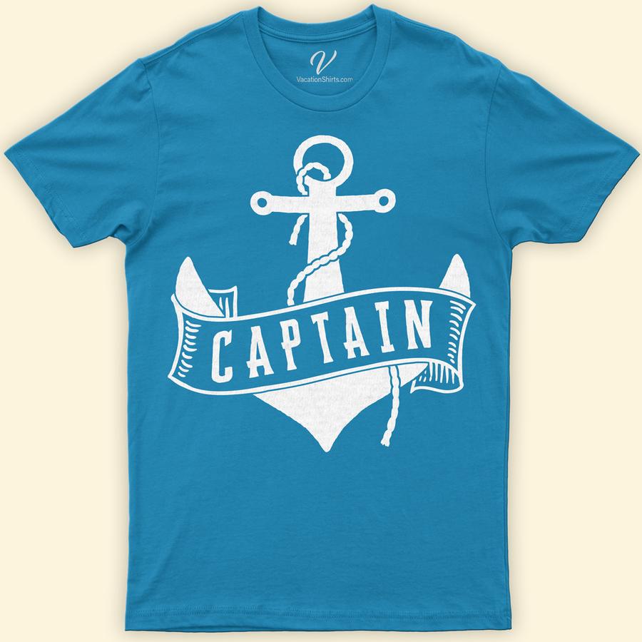Maritime Captain Anchor Graphic Vacation Tee Classic Cruise Vacation Shirts Set sail in style with our Maritime Captain Anchor Graphic Vacation Tee. Perfect for sea adventurers and boat captains, this nautical vacation shirt combines maritime fashion with a striking anchor design. Embrace the ocean's call in this comfortable, ocean-themed clothing, ideal for any sailing apparel collection. Dive into your sea adventure today!