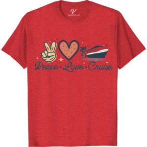 Cruise Vacation Tee - Peace & Love Paradise Shirt Classic Cruise Shirts Set sail in style with our Cruise Vacation Tee! This peace and love paradise shirt is the perfect addition to your cruise apparel collection. Made for island hopping and beach lounging, this tropical shirt is a must-have for any cruise ship vacation. Get yours now and vacation in paradise!