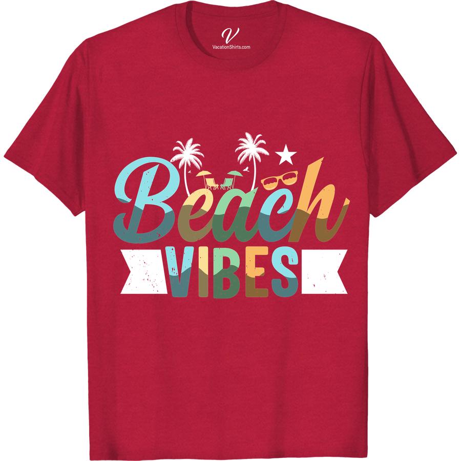 Beach Vibes Tropical Tee - VacationShirts.com Beach Vacation Shirts Get ready for your next seaside escape with our Beach Vibes Tropical Tee! This summer t-shirt features vibrant coastal apparel designs, perfect for any tropical vacation wear. Embrace the beachwear clothing trend with this must-have beach t-shirt and make a statement in tropical island shirt style!