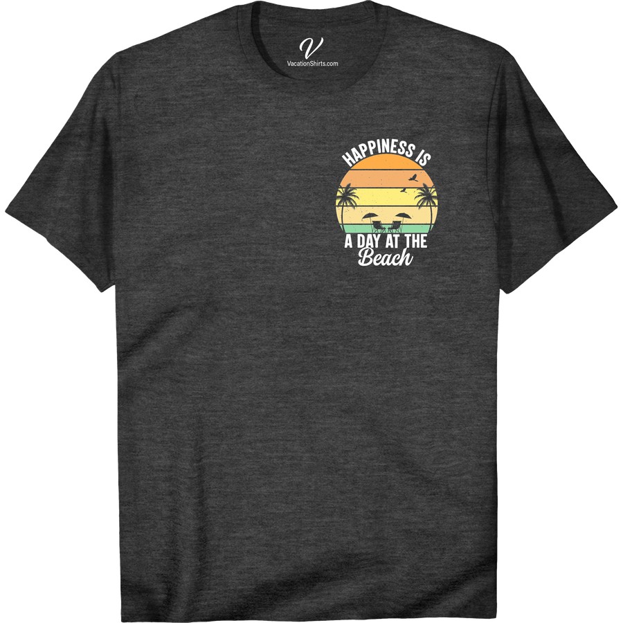 Beach Bliss Tee - Find Your Happy Place | VacationShirts.com Summer Shirts Escape to your happy place with our Beach Bliss Tee! Perfect for beach vacations, this tropical shirt will keep you in style. Embrace the sun and sand with our comfortable and trendy beachwear. Make a statement with our unique beach t-shirt designs and be the envy of all summer tops!