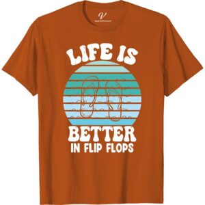 Life Is Better In Flip Flops Tee - Summer Beach Shirt Beach Vacation Shirts Embrace the summer vibes with our 'Life is Better in Flip Flops Tee' - the perfect beach vacation shirt. With its comfortable flip flop apparel design, this beachwear is a must-have for your summer clothing collection. Get this beach style shirt now and live the beach life!