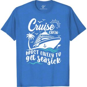 Cruise Crew Seasick Humor Tee - Perfect Vacation Shirt Most Likely To Cruise Crew Set sail in style with our Cruise Crew Seasick Humor Tee! This funny cruise apparel is perfect for any beach vacation or cruise ship adventure. With its seasick joke and nautical humor, our vacation shirt is sure to be a hit among your fellow passengers. Get your cruise t-shirt today!