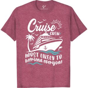 Friendly Cruise Crew Vacation Tee | Social Butterfly Shirt | VacationShirts.com Most Likely To Cruise Crew Set sail in style with our Friendly Cruise Crew Vacation Tee! Perfect for the social butterfly who loves to travel, this beach vacation shirt is a must-have for your cruise wear collection. Shop now at VacationShirts.com for the ultimate tropical vacation shirt!