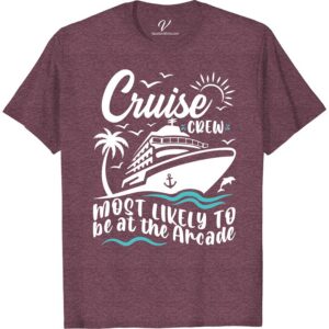 Cruise Crew Arcade Fun Tee - VacationShirts.com Exclusive Most Likely To Cruise Crew Get your game on with our exclusive Cruise Crew Arcade Fun Tee! Perfect for the whole family, this vacation shirt is a must-have for any cruise ship adventure. Stand out from the crowd with our unique and funny cruise t-shirt designs, only at VacationShirts.com.