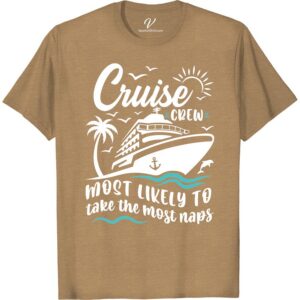 Cruise Crew Nap Master Tee - Must-Have Vacation Shirt Most Likely To Cruise Crew Get ready to set sail in style with our Cruise Crew Nap Master Tee! This must-have travel shirt is perfect for lounging on the deck or catching some Z's in your cabin. With its funny cruise t-shirt design and relaxation travel tee vibes, it's the ultimate summer vacation shirt for any cruise vacation clothing collection. Don't miss out on this essential piece of cruise crew gear!