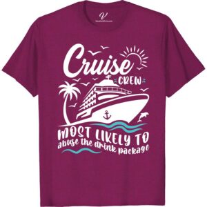 Cruise Crew Drink Package Tee - Ultimate Vacation Shirt Most Likely To Cruise Crew Get ready to set sail in style with our Cruise Crew Drink Package Tee! This ultimate vacation shirt is perfect for your next cruise party, featuring a fun design that screams good times ahead. Grab one for the whole crew and make a statement on the high seas!