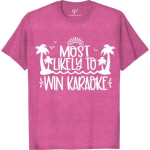 Winning Karaoke Vacation Tee - Limited Edition | VacationShirts.com Most Likely To Beach Version Get ready to sing your heart out on your next getaway with our limited edition Karaoke Vacation Tee! This funny vacation t-shirt is perfect for beachside karaoke sessions. Stand out in style with this unique karaoke shirt - the ultimate vacation apparel for music lovers.